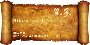 Mikics Zalán névjegykártya